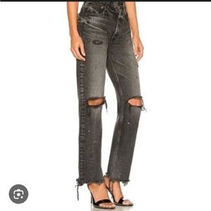 Moussy Vintage Odessa Wide Straight Leg Jeans black sz 27